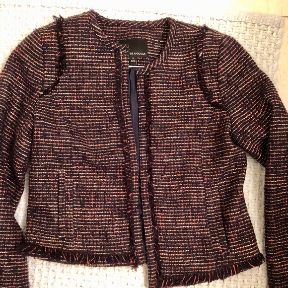 Banana Republic Navy Tweed blazer sz 4 - Picture 1 of 2
